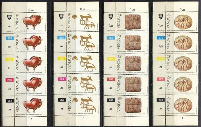 Venda - Set of 4 Control Strips 5 - 1982 - MNH