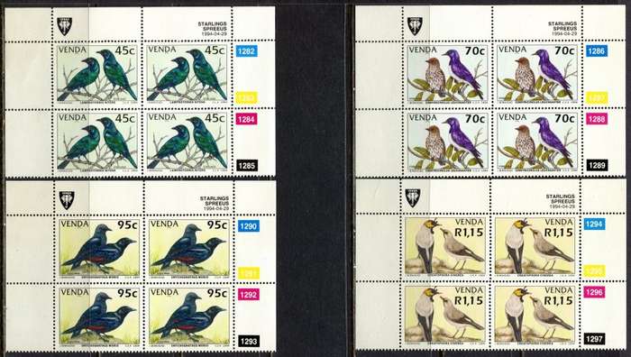Venda - Set of 4 Control Blocks of 4  - 1994 - MNH