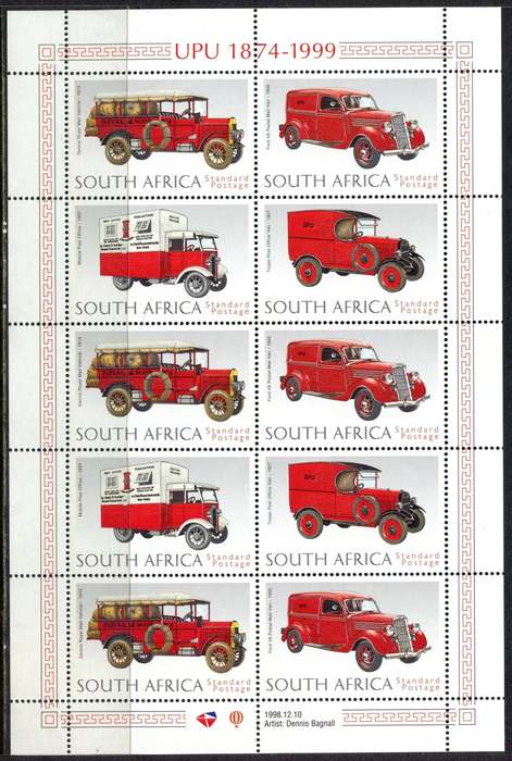 RSA - Full Sheet of 10 - 1999 - MNH