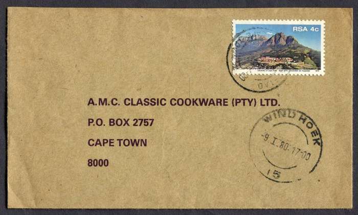 RSA - Cover With Additional Windhoek Cancellation on the Front.