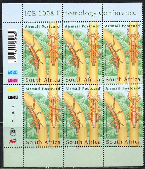 RSA - Control Block of 6 - 2008 - MNH