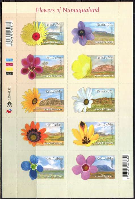 RSA - Full Sheet of 10 - 2008 - MNH