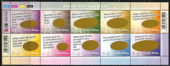 RSA - Full Sheet of 10 - 2010 - MNH