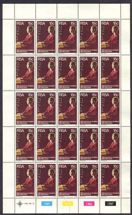 RSA -Set of 2 Full Sheets of 25  - 1981 - MNH