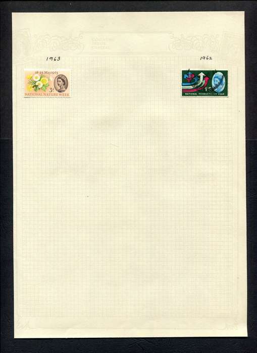 Great Britain - 2 Stamps Mounted On Old Album Page
