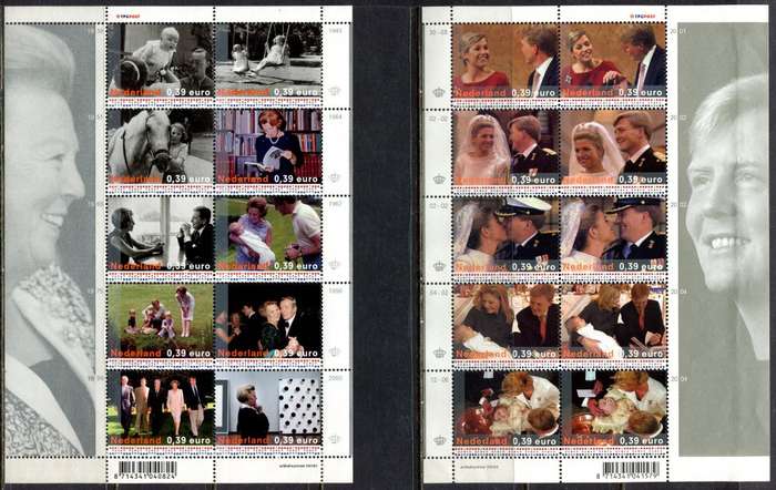Netherlands - 2 Sheets of 10 - 2004 - MNH - Right hand Sheet Bend in the Margin