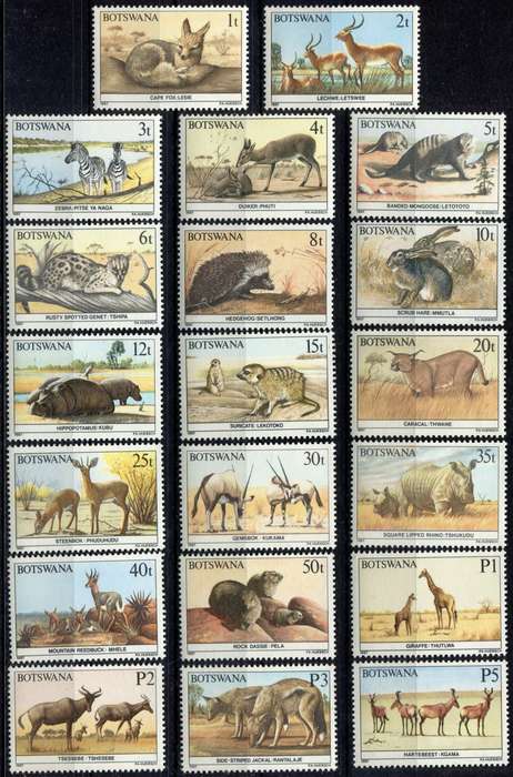 Botswana - Set of 20 - Mammals - 1987 - MNH