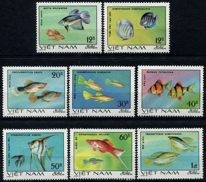 Vietnam - Water Life - Fish - 1981 - MNH