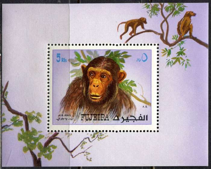 Fujeira - Miniature Sheet - Animals - MNH