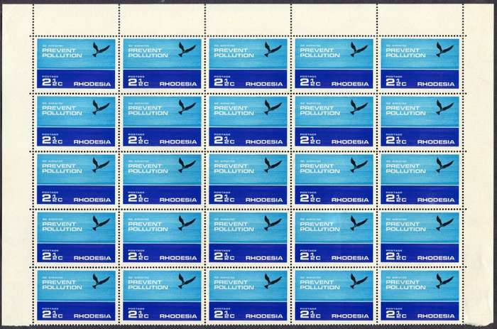 Rhodesia - Part Sheet of 25 - 1972 - MNH