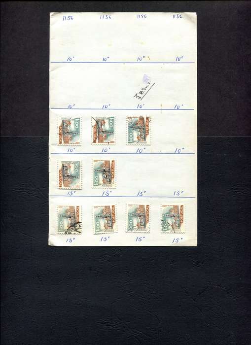 Portugal - 9 Stamps Mounted (Hinged) On Old Approval Page