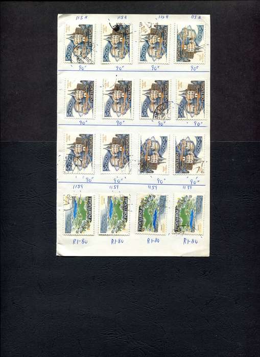Portugal - 16 Stamps Mounted (Hinged) On Old Approval Page