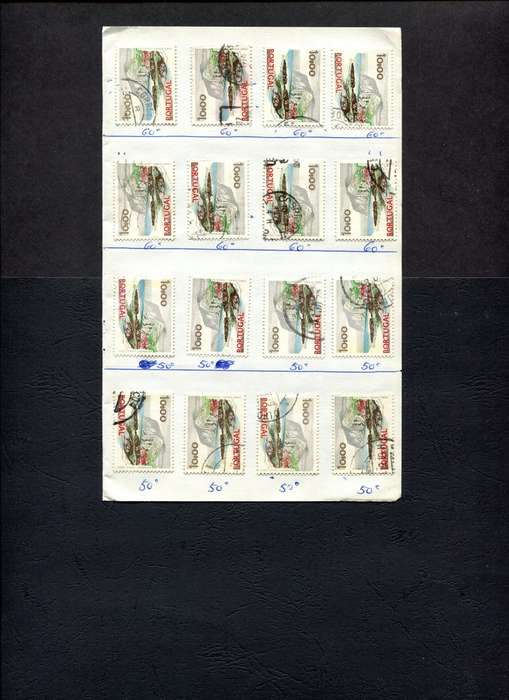 Portugal - 16 Stamps Mounted (Hinged) On Old Approval Page