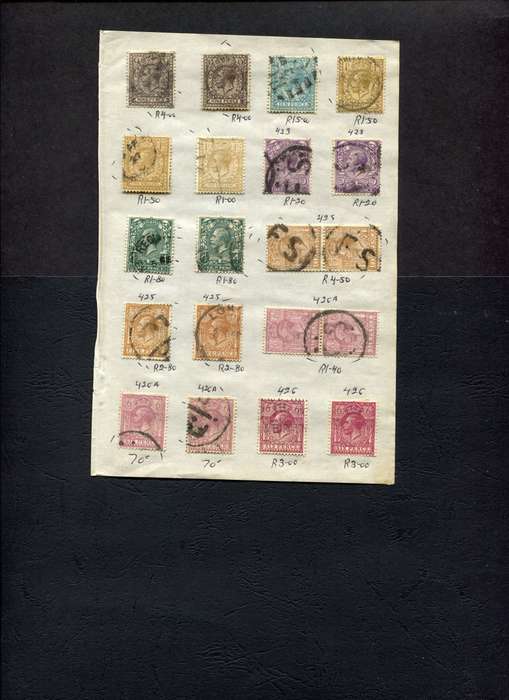 Great Britain - 20 Stamps Mounted (Hinged) On Old Approval Page
