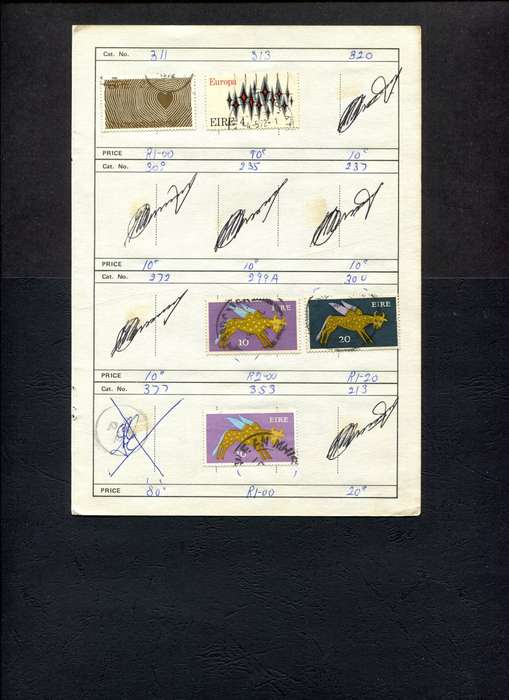 Ireland - 5 Stamps Mounted (Hinged) On Old Approval Page