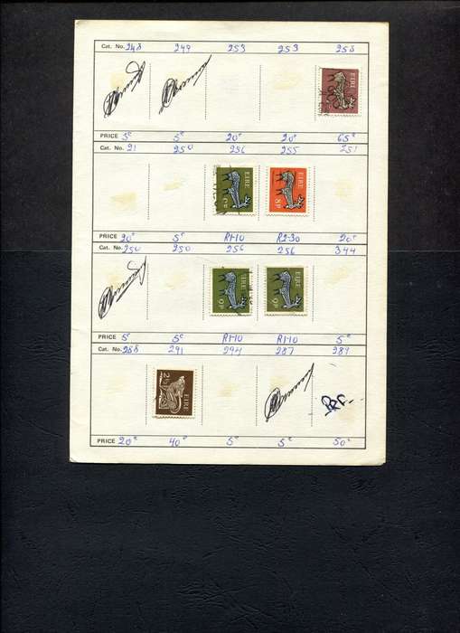 Ireland - 6 Stamps Mounted (Hinged) On Old Approval Page