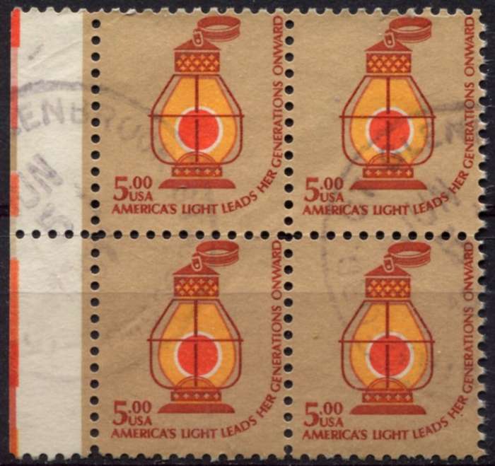 USA - $5 Block of 4 - 1975 - Used