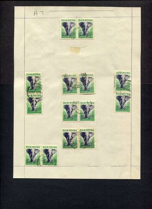 Union of SA - 14 Stamps Mounted (Hinged) on Old Stock Page