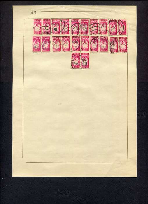 Union of SA - 22 Stamps (NO Units) Mounted (Hinged) on Old Stock Page