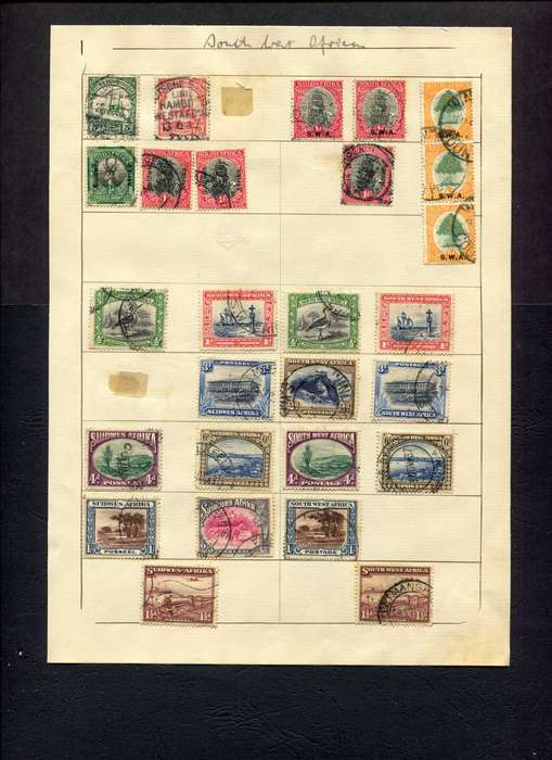 SWA - 27 Stamps Mounted (Hinged) on Old Stock Page