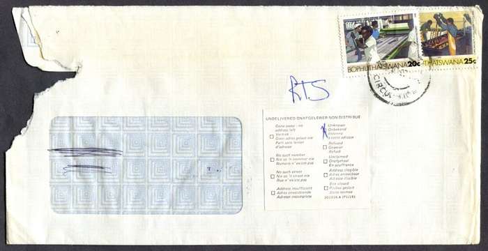 Bophuthatswana - Commercial Cover