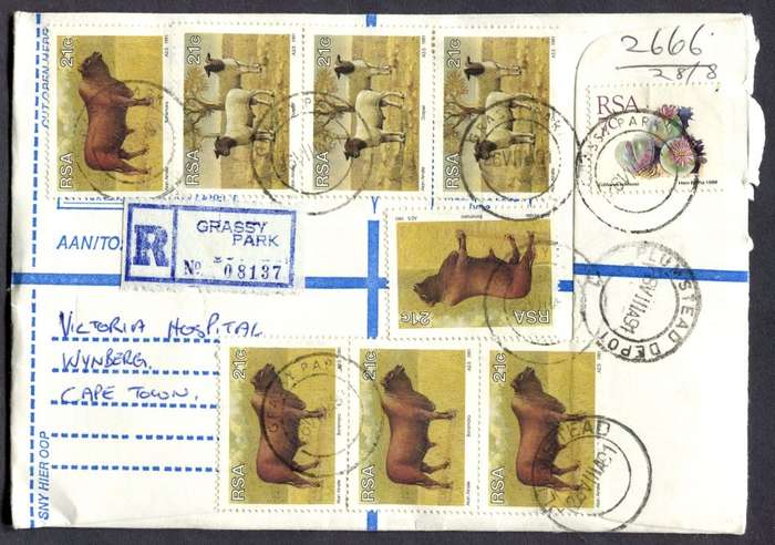 RSA - Cover Registered At Grassy Park Post Office