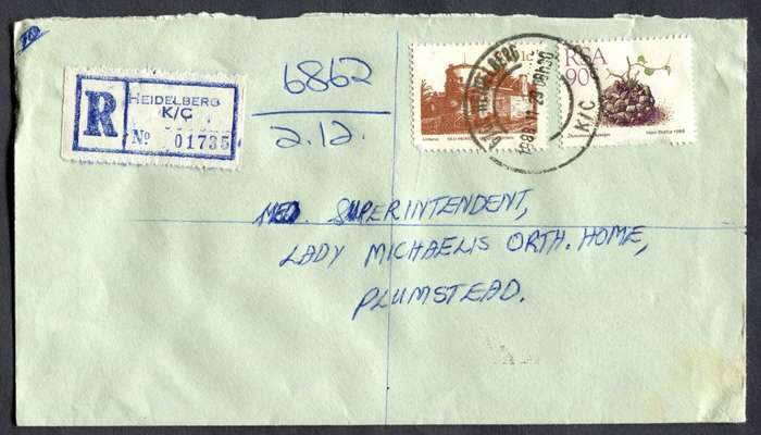 RSA - Cover Registered At Heidelberg K/C Post Office