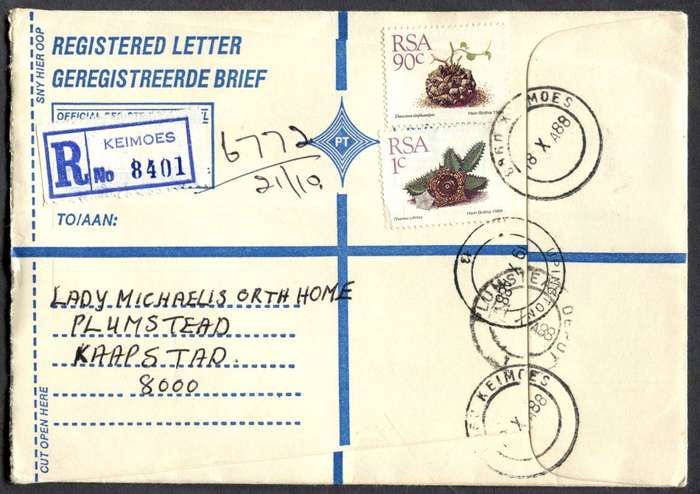 RSA - Cover Registered At Keimoes Post Office