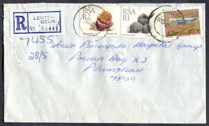 RSA - Cover Registered At Lentegeur Post Office