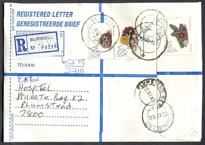 RSA - Cover Registered At Surwell Post Office