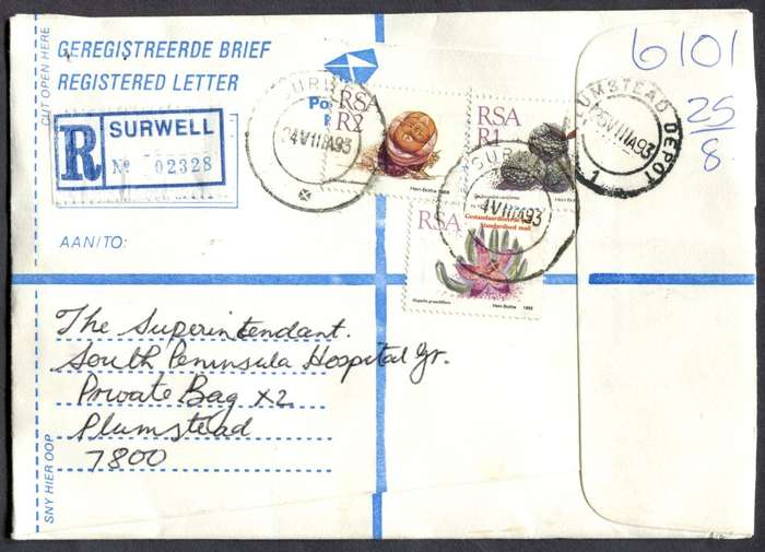 RSA - Cover Registered At Surwell Post Office