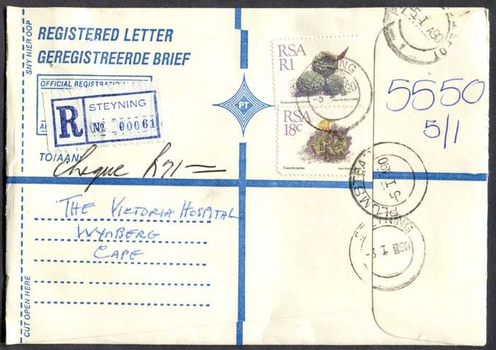 RSA - Cover Registered At Steyning Post Office