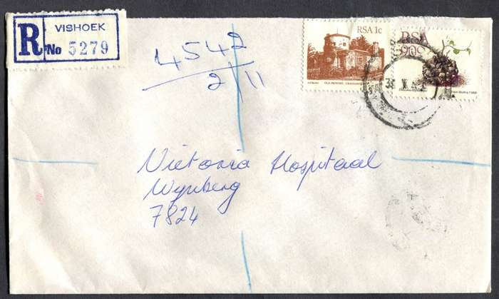 RSA - Cover Registered At Vishoek Post Office