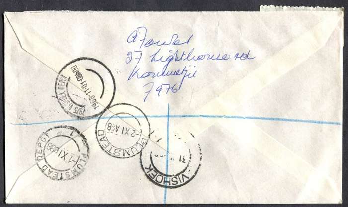 RSA - Cover Registered At Vishoek Post Office