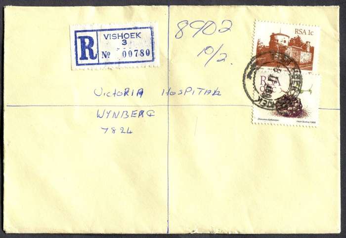 RSA - Cover Registered At Vishoek Post Office