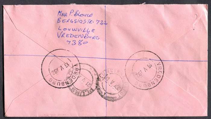 RSA - Cover Registered At Vredenburg Post Office