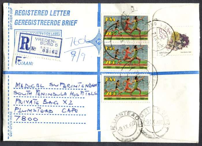 RSA - Cover Registered At Vredenburg Post Office