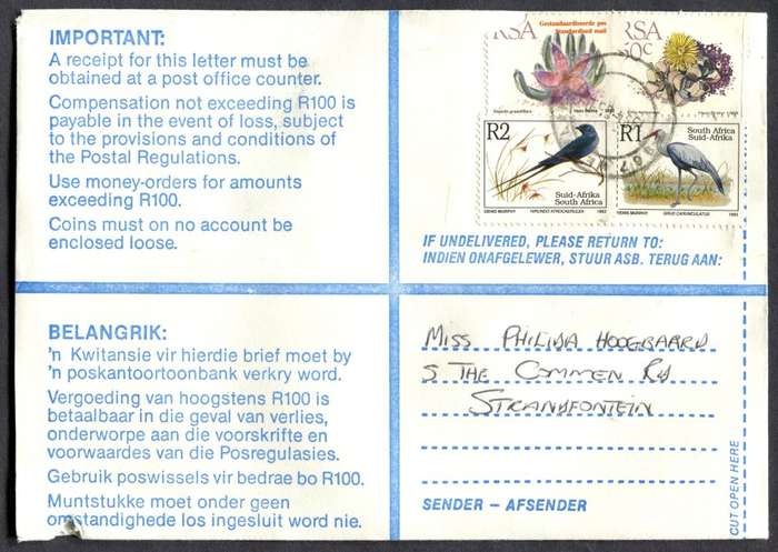 RSA - Cover Registered At Westlake Post Office