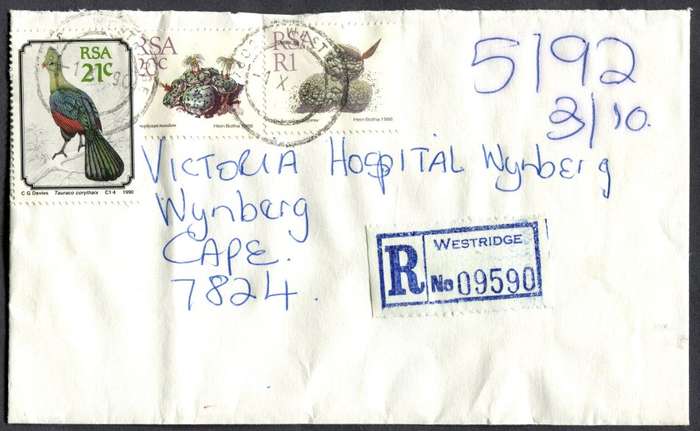 RSA - Cover Registered At Westridge Post Office