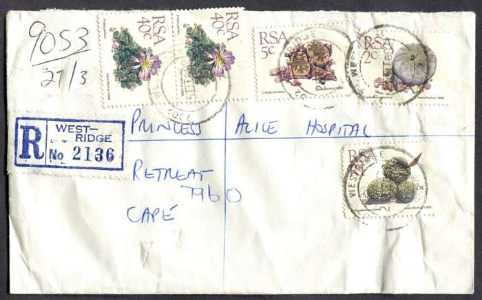 RSA - Cover Registered At Westridge Post Office