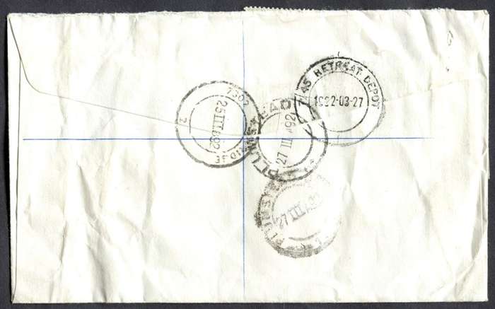 RSA - Cover Registered At Westridge Post Office