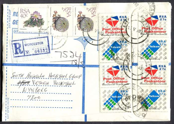 RSA - Cover Registered At Worcester Post Office