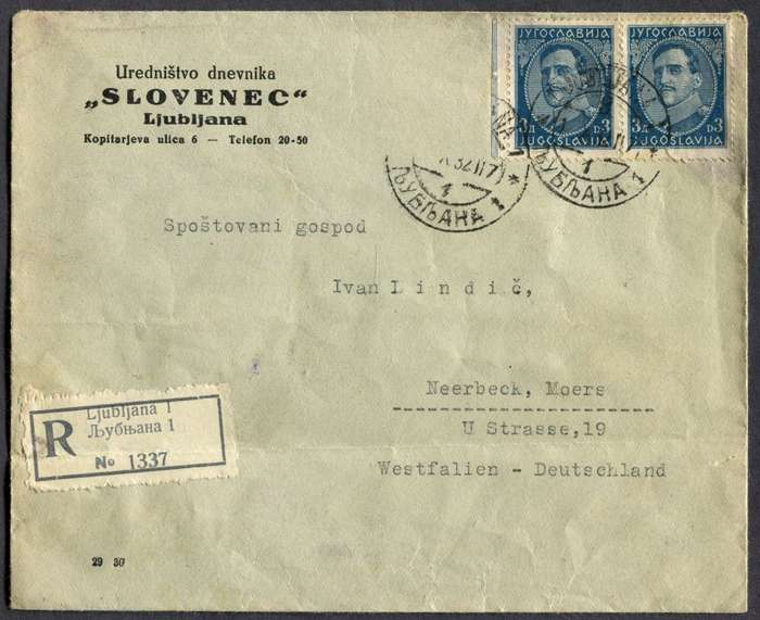 Yugoslavia - Registered Cover