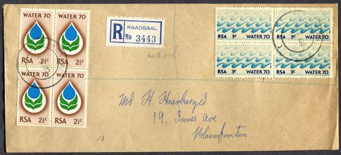 RSA - Cover Registered At Raadsaal Post Office