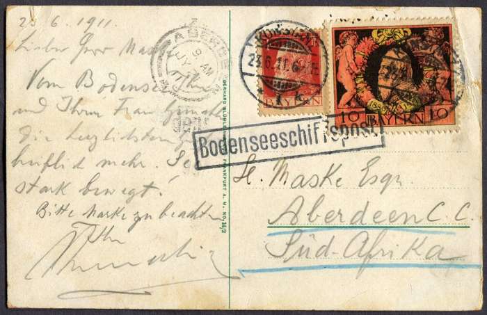 Bavaria - Paquebot - Posted At Sea - Post Card