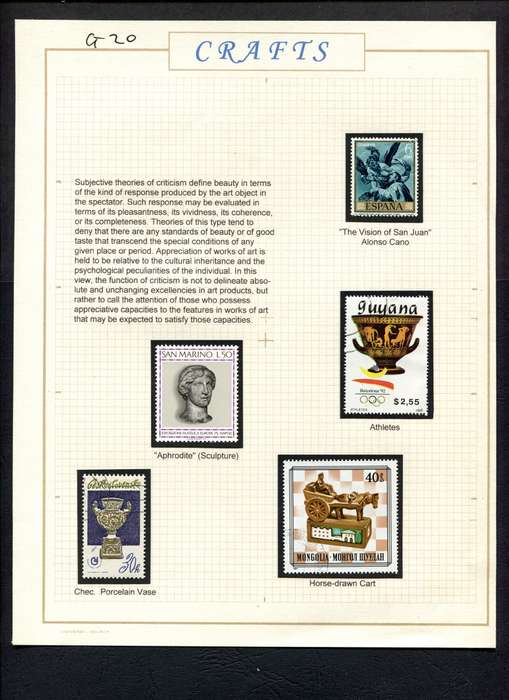 Romania - Crafts - 5 Stamps Mounted (Hinged) on Album Page