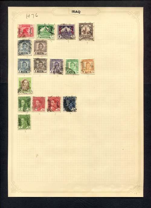 Iraq  - 18 Stamps Mounted (Hinged) On Old Album Page