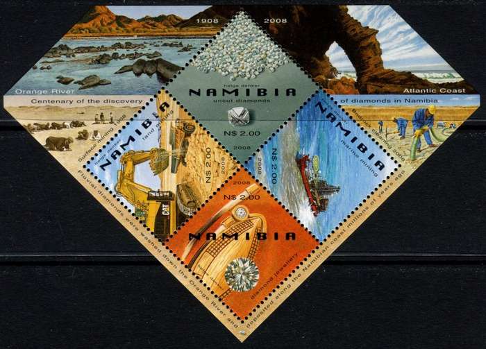 Namibia - Diamond Mining - Miniature Sheet  - 2008 - MNH