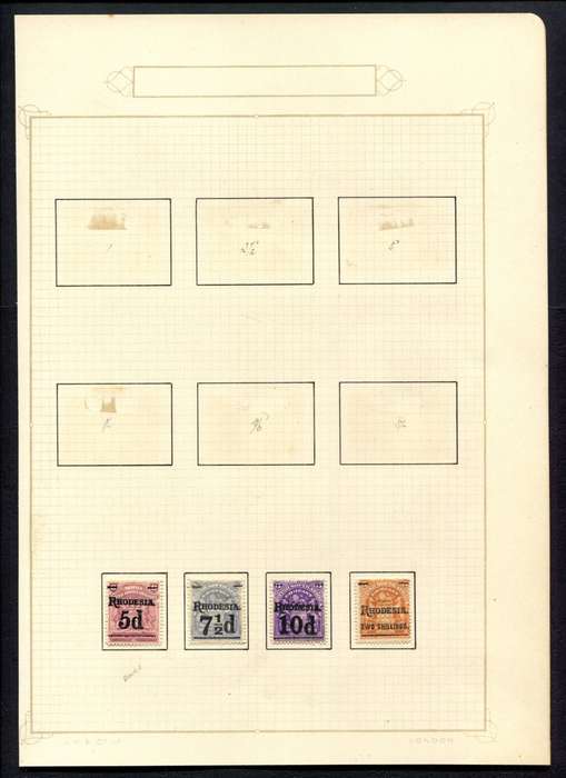 BSAC - 4 Stamps Mounted (Hinged) On Old Album Page - 1 Pound  Fiscally Used