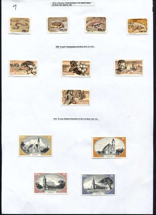 SWA - 12 Stamps Mounted (Hinged) on Old Album Page